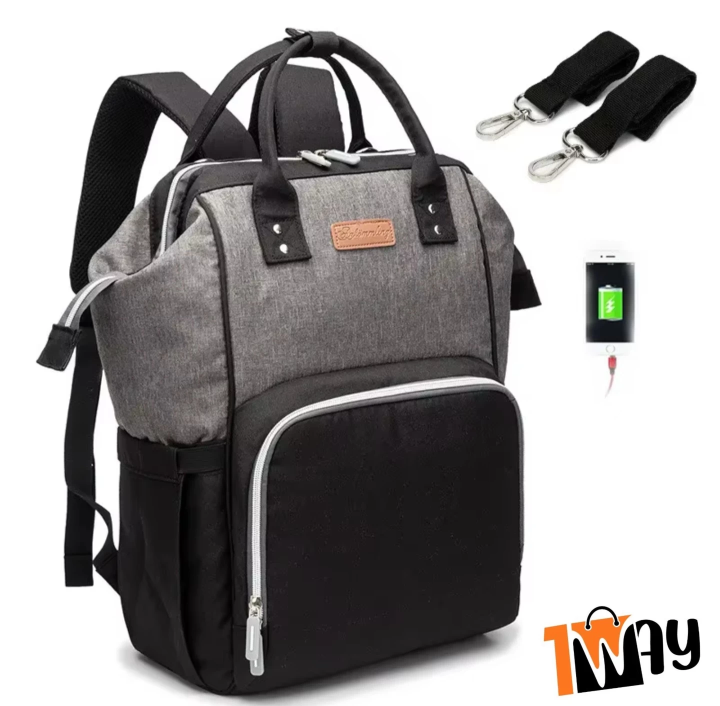 حقيبة ظهر بمنفذ شحن usb