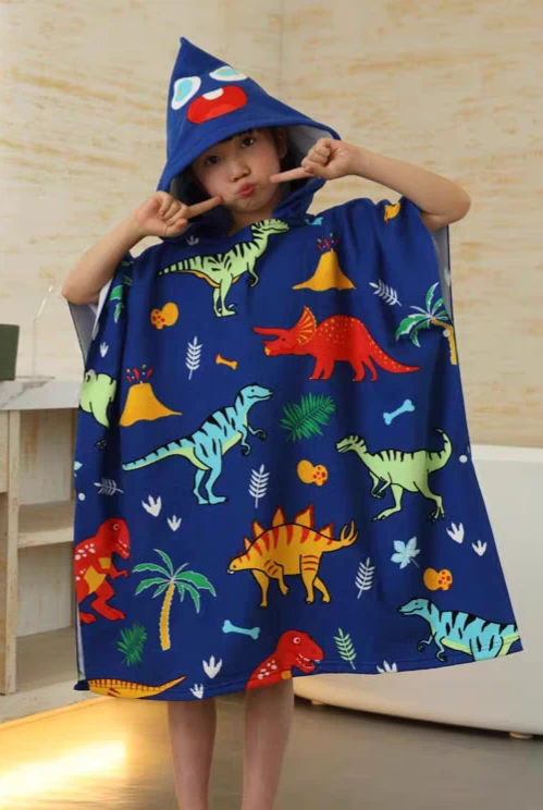 رداء استحمام ديناصورات للاطفال حجم كبير