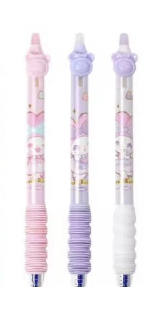 مجموعة أقلام حبر أزرق – تصميم كرتوني لطيف (3 قطع)