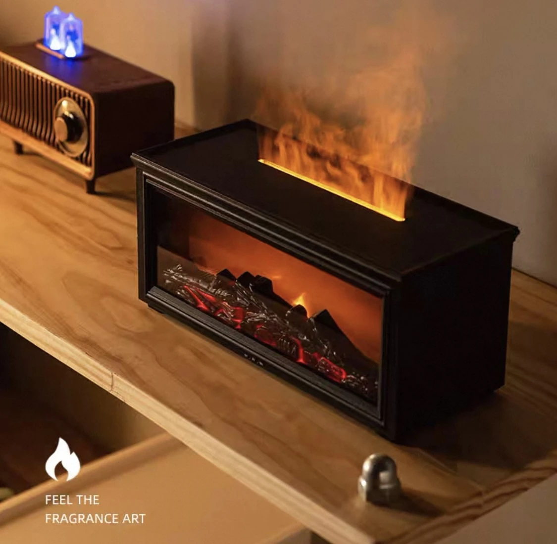 جهاز لهب عطري بتصميم مدفأة ديكورية