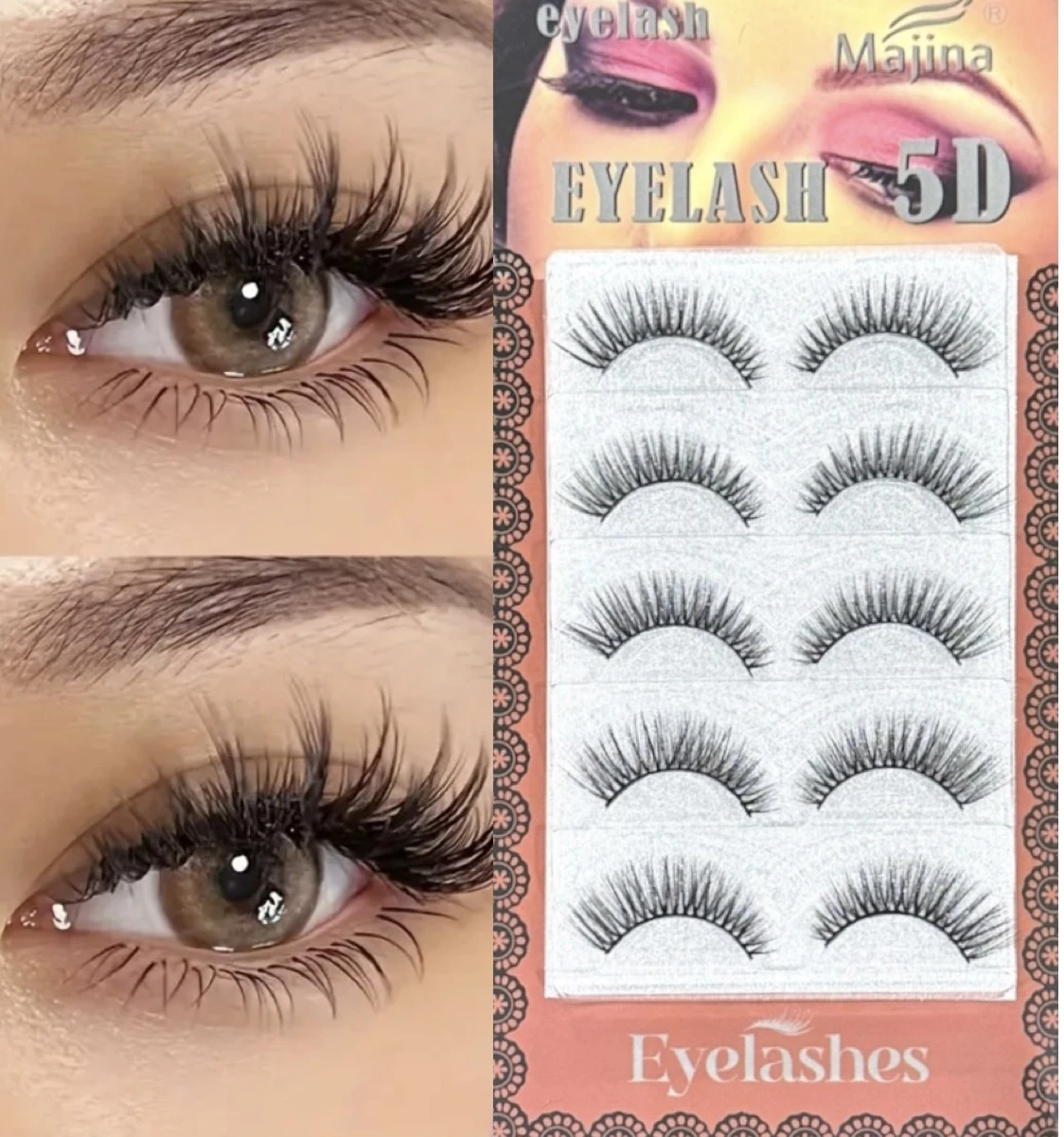 رموش Majina 5D – كثافة مثالية ولمسة فاخرة لعينيك.