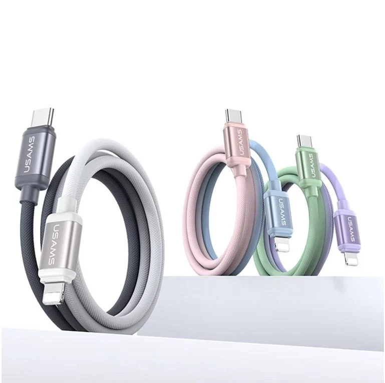 كابل USAMS مضفر متعدد الألوان – شحن سريع ونقل بيانات