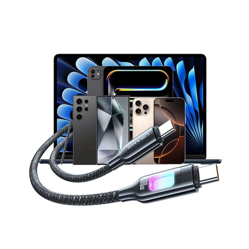 كابل USAMS SJ750 – Type-C مزدوج، شحن فائق 100W