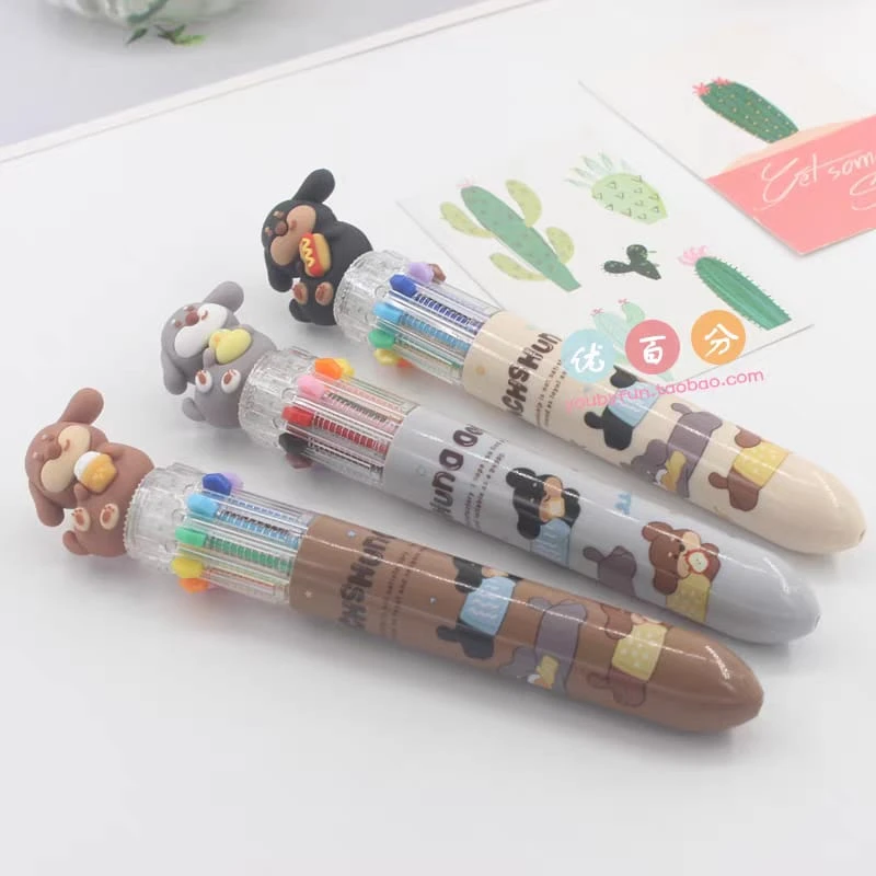 أقلام متعددة الألوان بشخصيات كرتونية