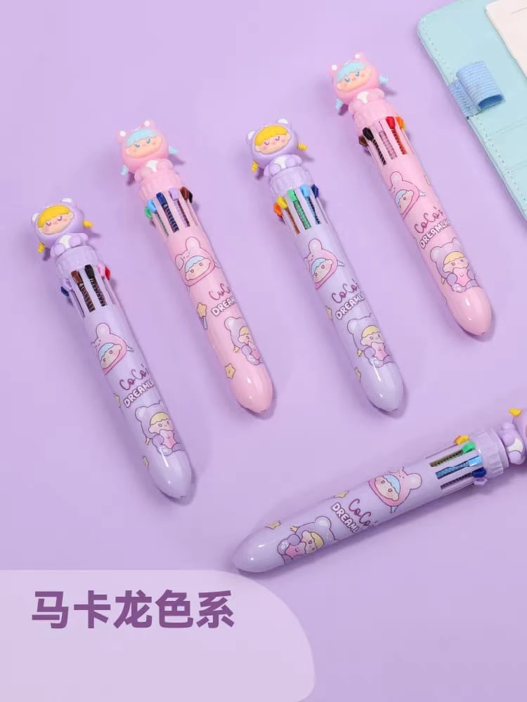 قلم حبر متعدد الألوان بتصميم كرتوني