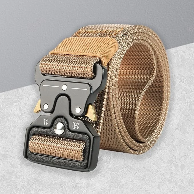 أحزمة تكتيكية شبكية مع إبزيم شديد التحمل سريع الفك للرجال مناسب للعمل، مقاس 4 سم