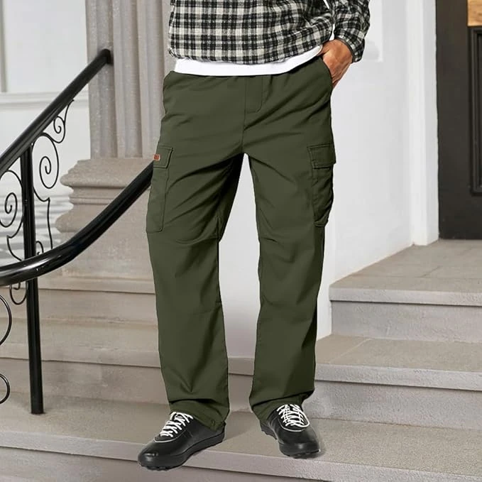 سروال رياضي كارجو ستريتش للرجال - برباط خصر مع جيوب متعددة، مريح وعصري