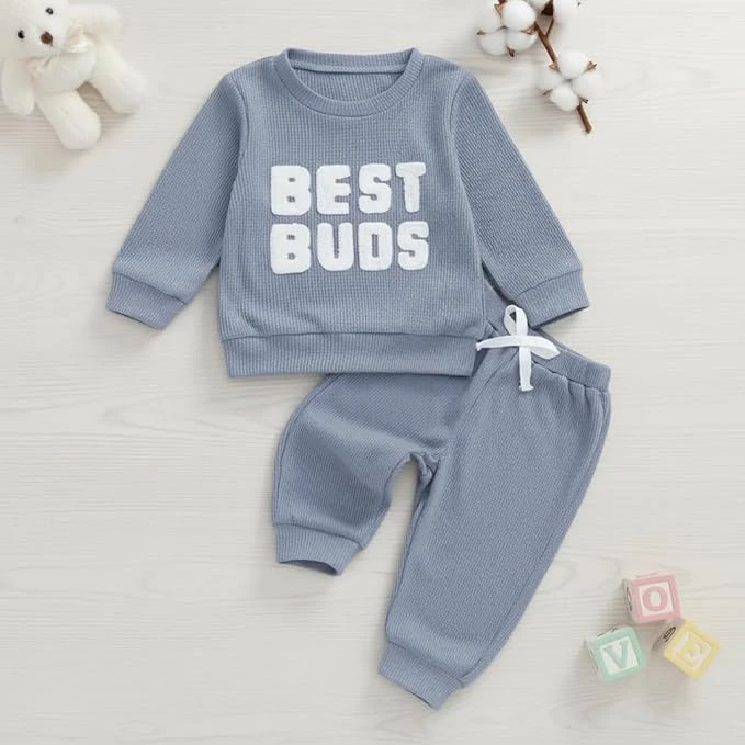 طقم ملابس للأطفال الرضع (بنين وبنات) - قميص وسروال بأكمام طويلة، قماش ناعم ومريح