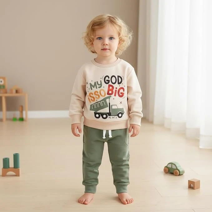 ملابس للأولاد الرضع والأطفال الصغار مصنوع من قطن ناعم، جيد التهوية ومرن، مناسب ل