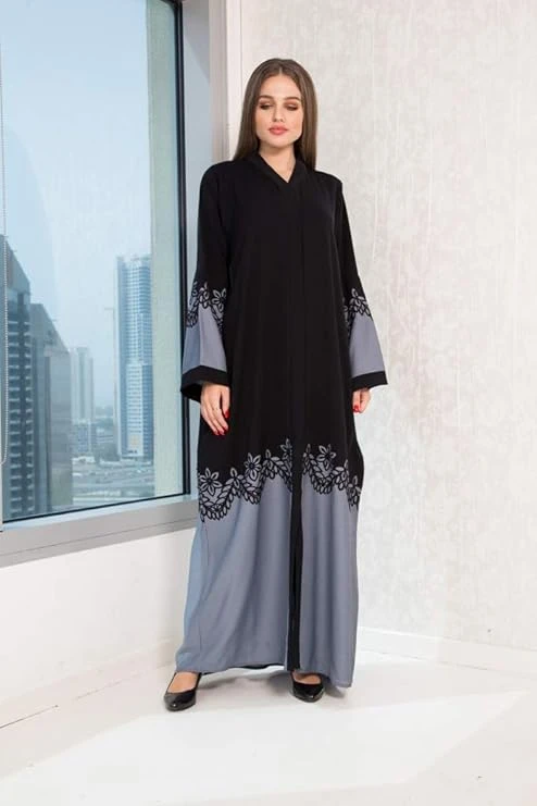 عباية للنساء من نخبة، مصنوعة من القماش الناعم، باللون الأسود، مقاس موحد، بتصميم 